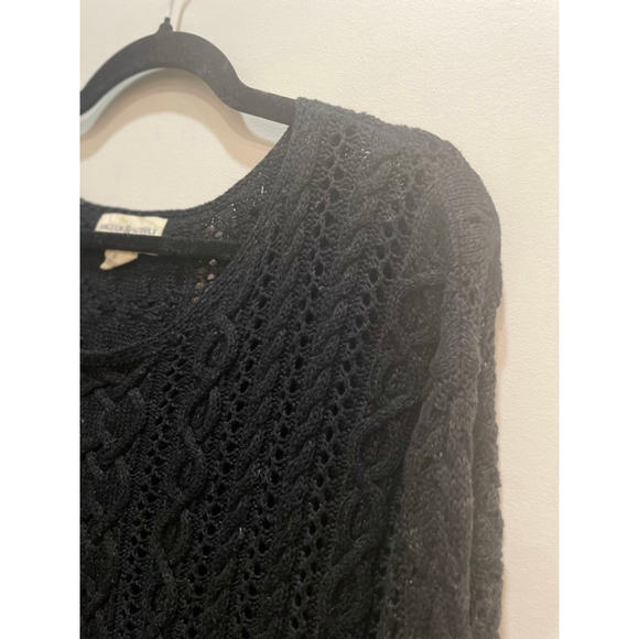 Ralph Lauren Denim Supply Black Cable Open Knit Sweater L Dark Fairy Preppy Y2K - Picture 4 of 10